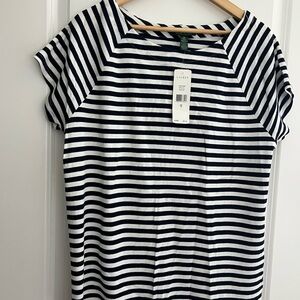 [Ralph Lauren] Navy and White Striped Blouse